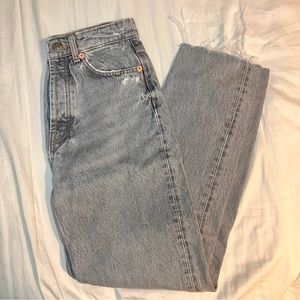 ZARA GREY JEANS HIGH WAISTED